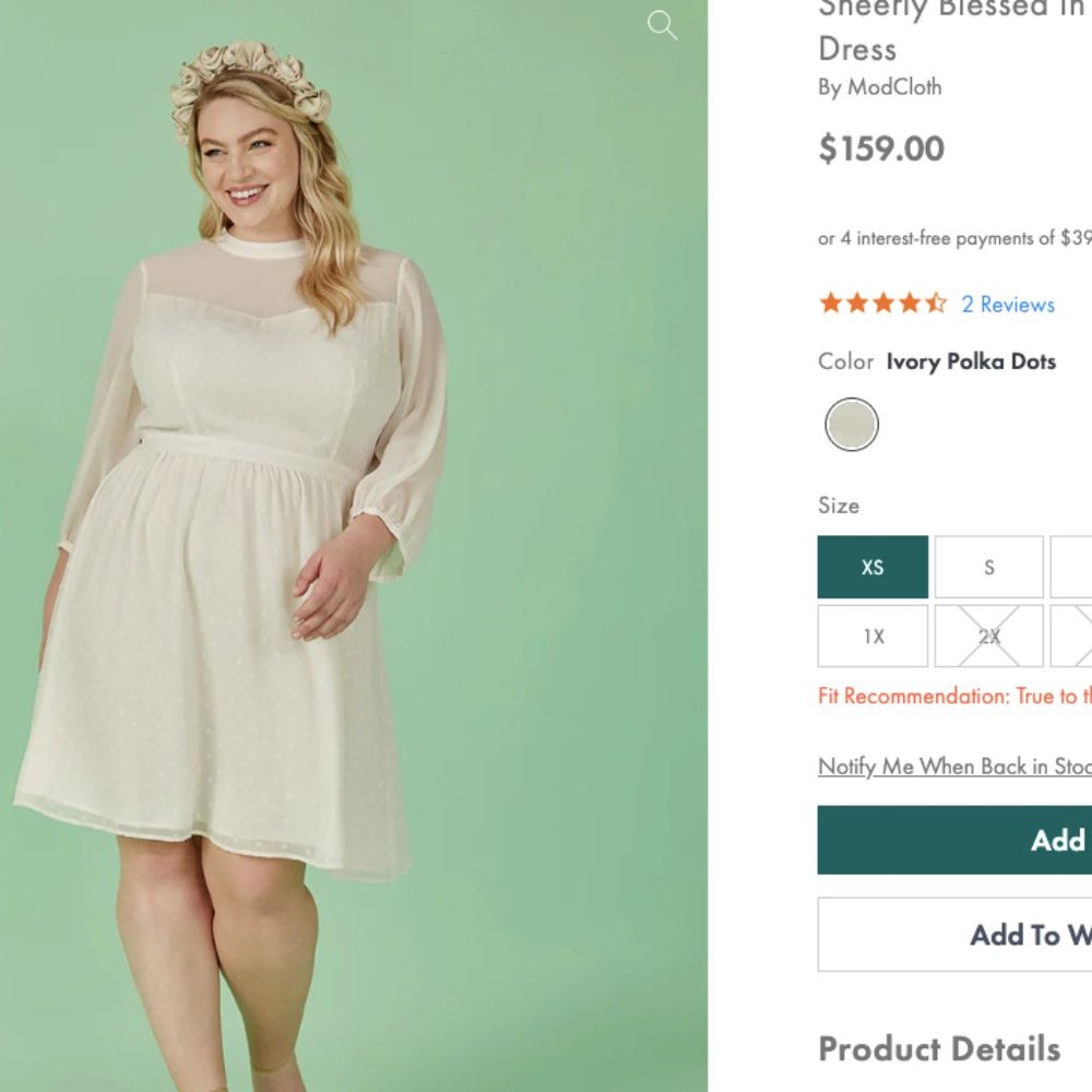Modcloth Sheerly Blessed In Bliss Fit and Flare Dress in Ivory Polka Dots